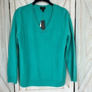NWT Talbots aqua cashmere sweater 1XP